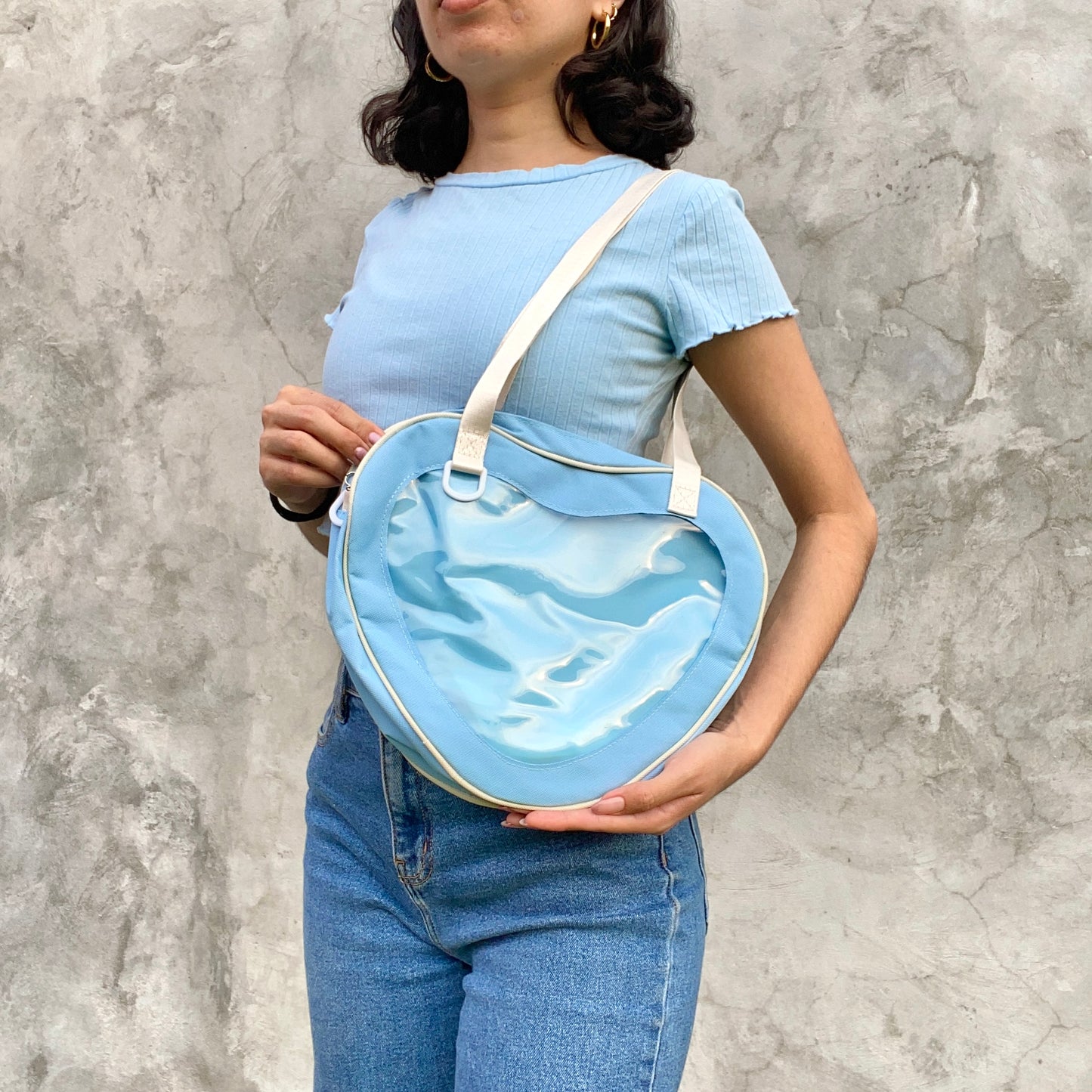 Bolsa de corazón transparente