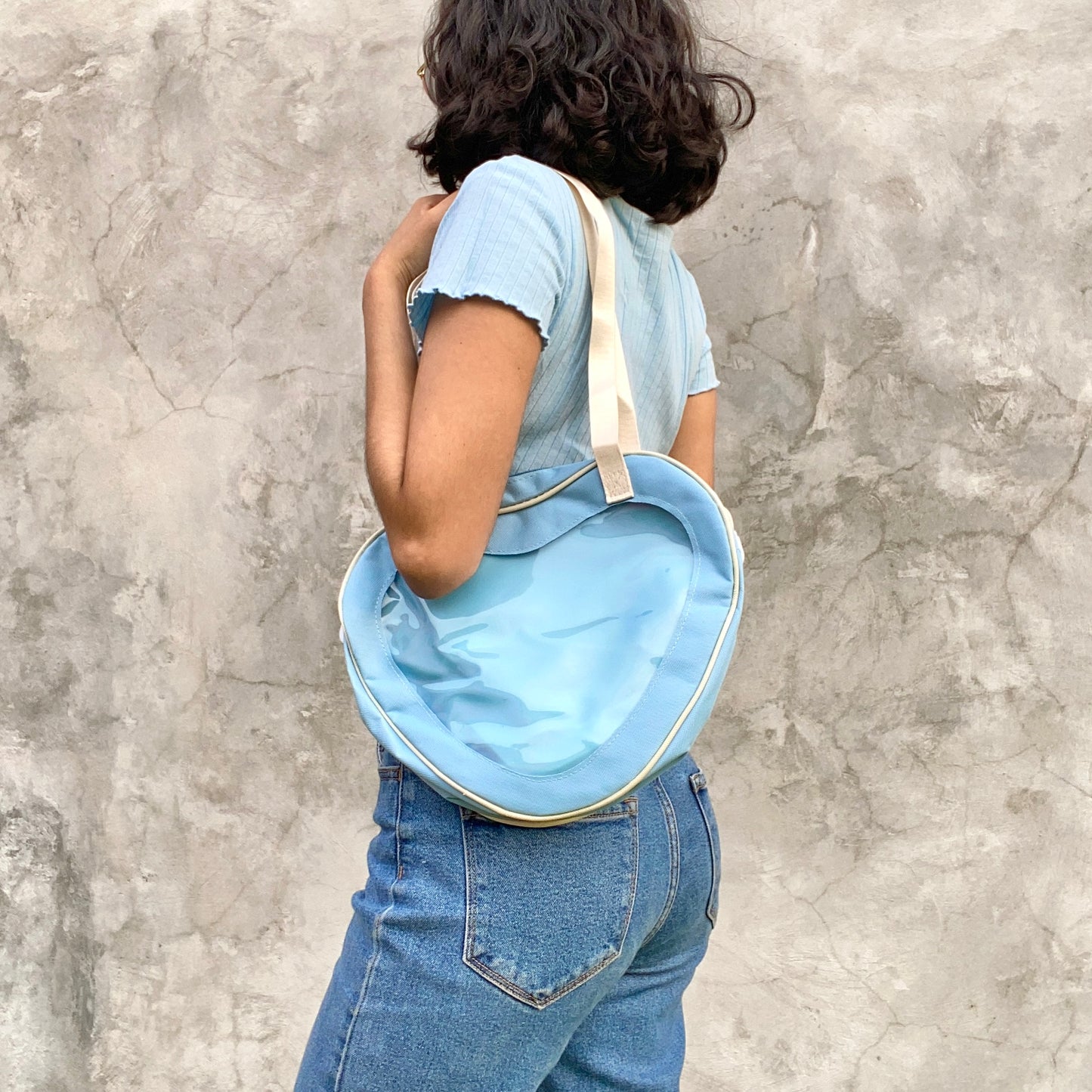 Bolsa de corazón transparente