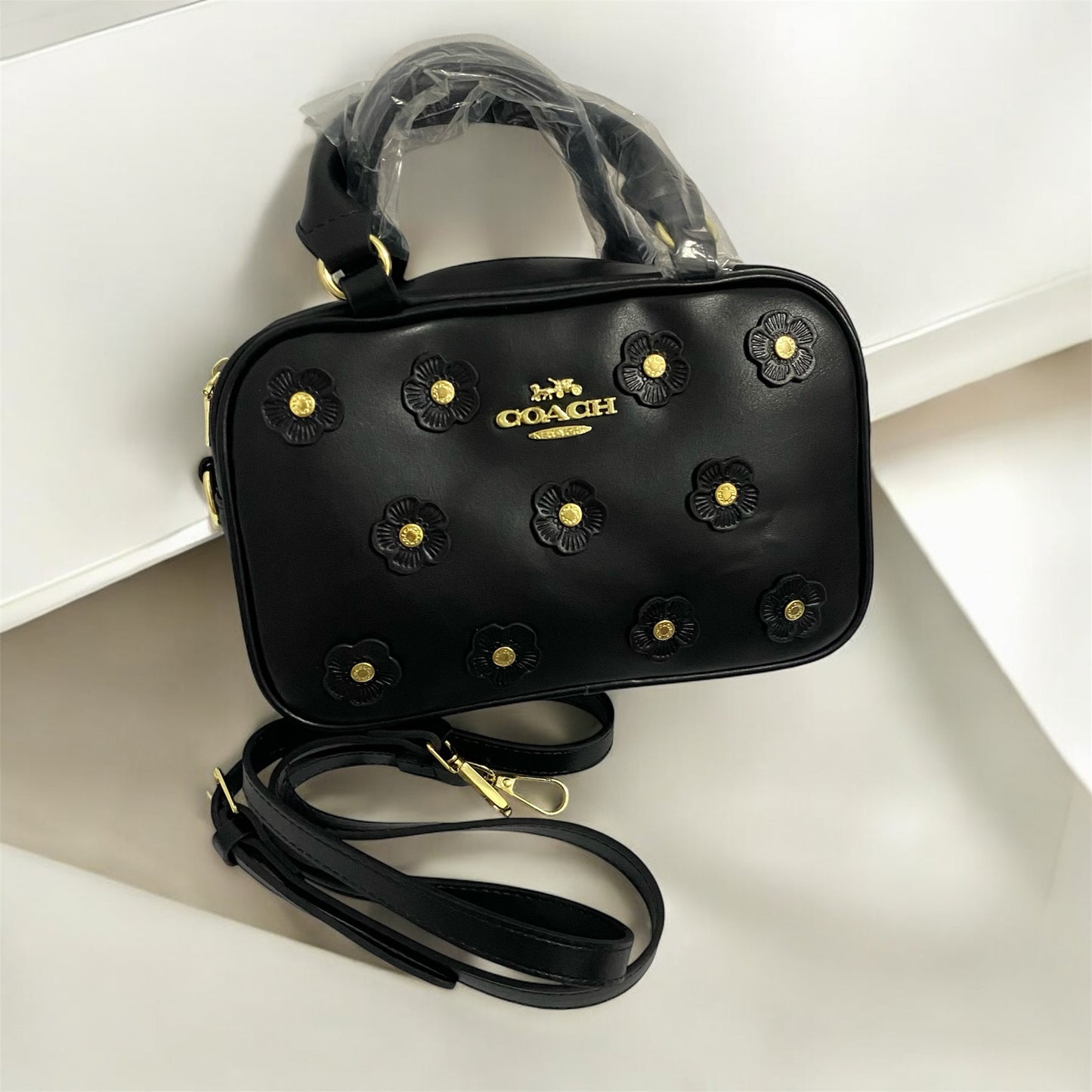 Crossbody tipo Coach, floral