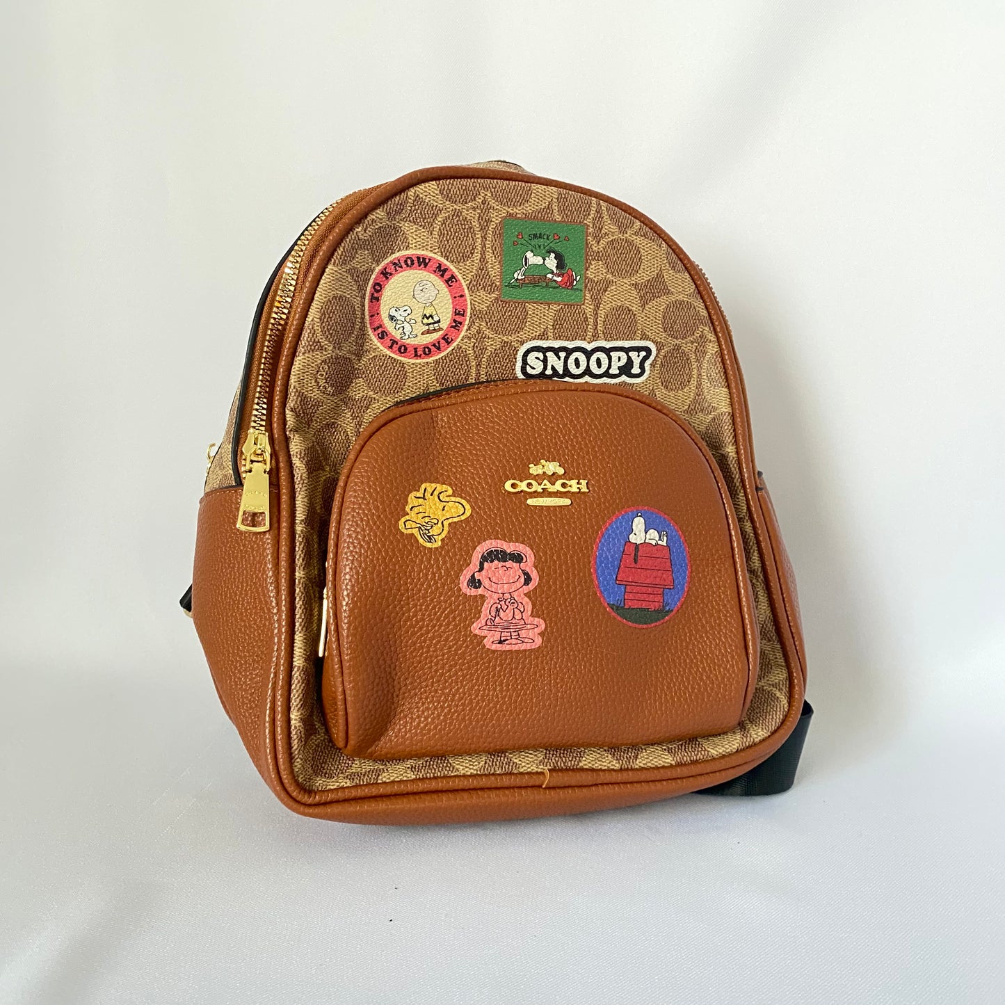 Mochila estampado de Snoopy, tipo coach