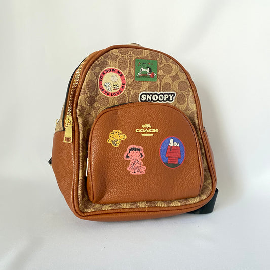 Mochila estampado de Snoopy, tipo coach