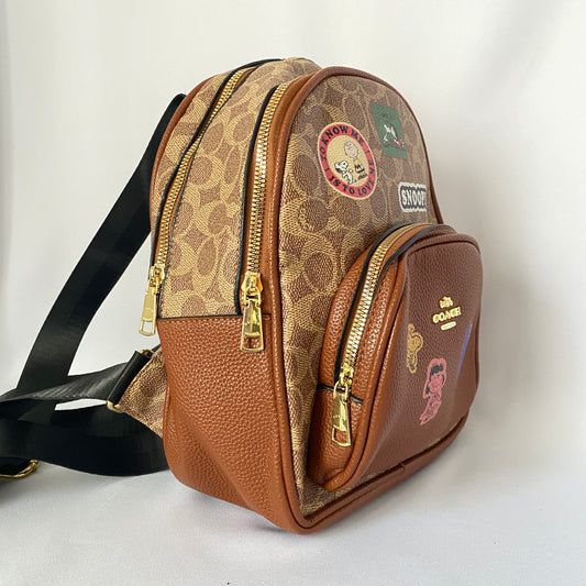 Mochila estampado de Snoopy, tipo coach