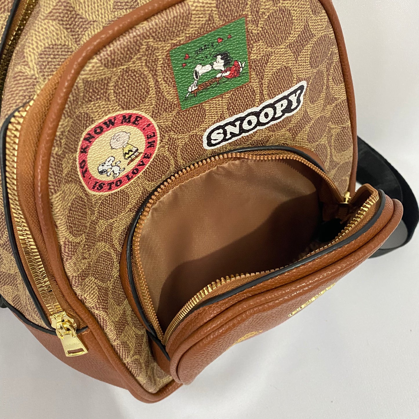 Mochila estampado de Snoopy, tipo coach